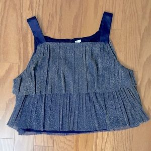 Purple and gold dressy crop top